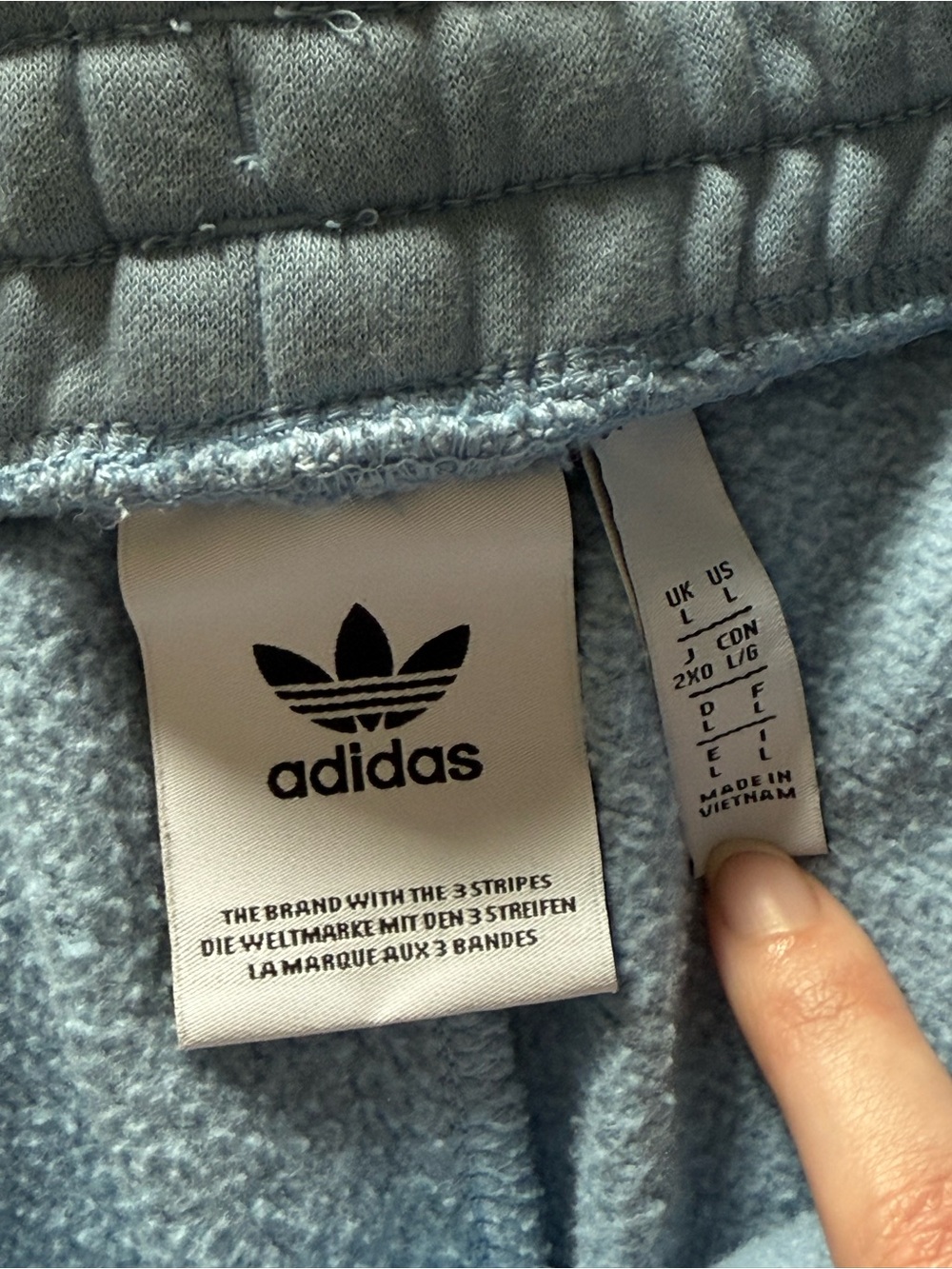 Adidas Light Blue Trefoil Fleece Lounge Sweat Shorts 9” Inseam Men’s Large - Picture 7 of 13